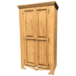 Armoire 2 portes en sapin massif finition cire