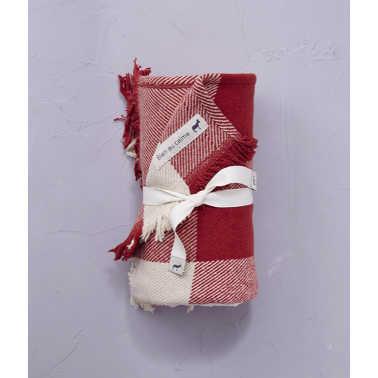 Plaid bien au calme 130x170 - Rouge - Sylvie Thiriez
