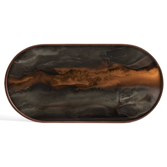 Plateau en verre Bronze organic - M - ovale 