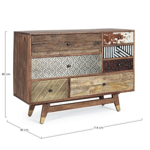 Commode 7 tiroirs Dhaval - bois 