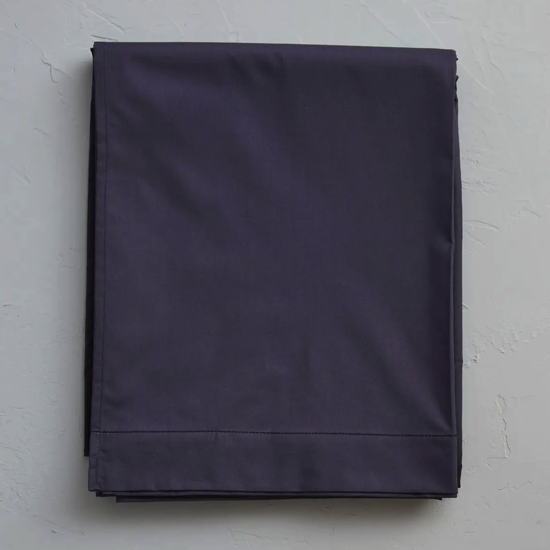 Drap plat percale unie Pierre Bleue - Sylvie Thiriez