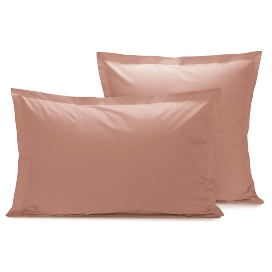 Taie percale unie Rose Pêche - Sylvie Thiriez