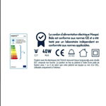 Cordon electrique 4,5m - Lin naturel douille blanche 