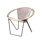 Fauteuil vache grise arceau mtal - Chehoma 