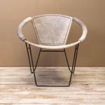 Fauteuil vache grise arceau métal - Chehoma 