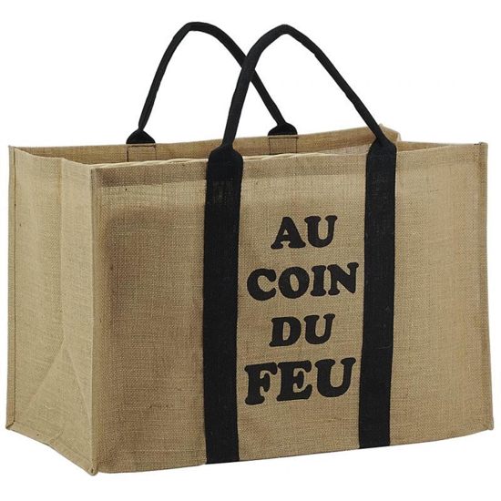 Sac à buches en jute - Coin du feu 