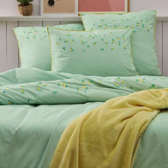 Drap plat brodé Sorbet - Sylvie Thiriez