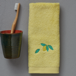 ponge brode Sorbet Fleur de citron - Serviette invite 30x50 - Sylvie Thiriez