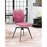 Chaise Paloma en velours - Rose pêche