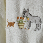 Drap de bain brodé Eugène et Gribouille - 60x120 - Sylvie Thiriez