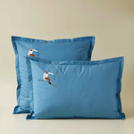 Taie d'oreiller brodée 50x70 Après-ski vague - Sylvie Thiriez