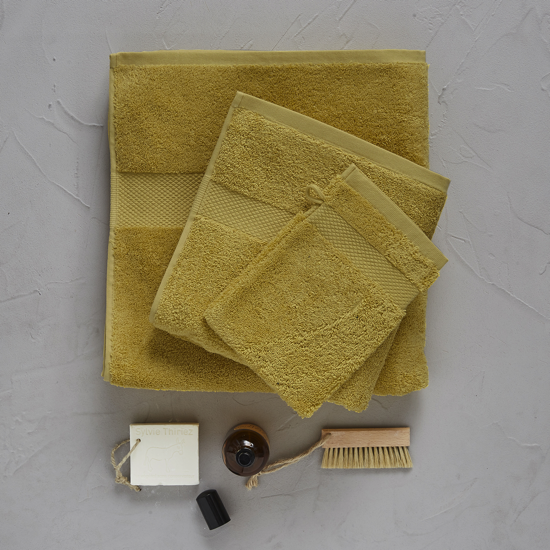 Éponge unie Jaune Sesame - Serviette invité 30x50 - Sylvie Thiriez