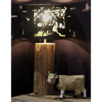 Abat jour rond Ø30 découpe chamois à poser aspect rouille intérieur feuille d'or