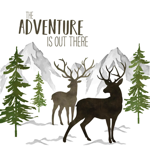 Serviettes Adventure Deer white  33x33