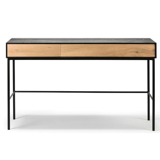 Bureau Blackbird Chêne - Chêne et noir avec pieds métal noir - 2 tiroirs - Ethnicraft