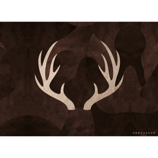 Set de table 33x45 - cerf fond noir - Pôdevache