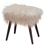 Tabouret Seguin imitation fourrure/pin - Chehoma 