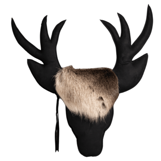 Trophée suédine Cerf Noir 70 x 60 cm - Maison Yak