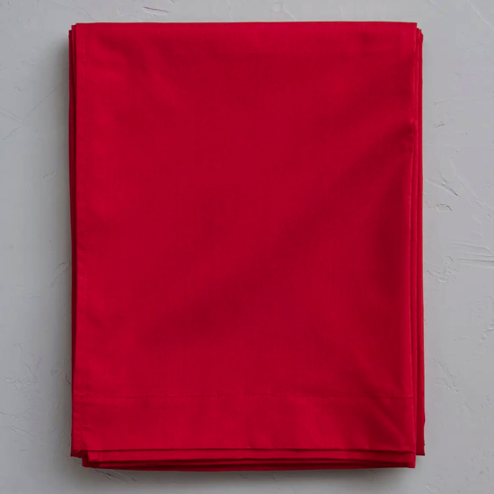 Drap plat percale unie Rouge Fétiche - Sylvie Thiriez