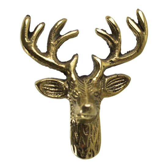 Bouton de porte or - tête de cerf 