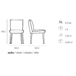 Chaise chêne Bon-Bon - So Wood  - Tissu magic305