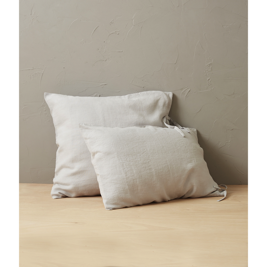 Taie d'oreiller Lin Stone Washed Gris Plume - Sylvie Thiriez