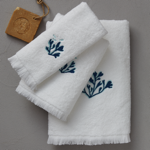 Gant de toilette Contre-courants Blanc - Sylvie Thiriez
