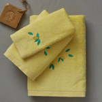 Gant de toilette brodé Sorbet Fleur de citron - Sylvie Thiriez