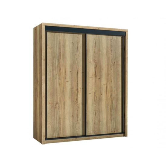 Armoire Eiffel 2 portes coulissantes chêne brut  - L150H222