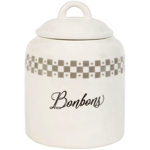 Pot Blandine gris avec couvercle 14x18 cm - Comptoir de Famille