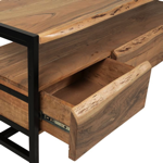 Meuble TV Brooklyn naturel acacia et métal 145xH50