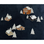 Housse de coussin polaire 45x45 Au coeur de la vallée Bleu - Sylvie Thiriez