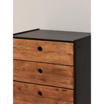 Commode Utah 4 tiroirs pin recyclé et métal - Chehoma