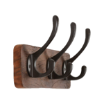 Patère 3 crochets Campagne brun 31x17 - Comptoir de Famille