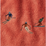 Éponge brodée Après ski rosé thé - Sylvie Thiriez