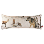 Housse de coussin fond blanc 25x60 - Animaux en hiver