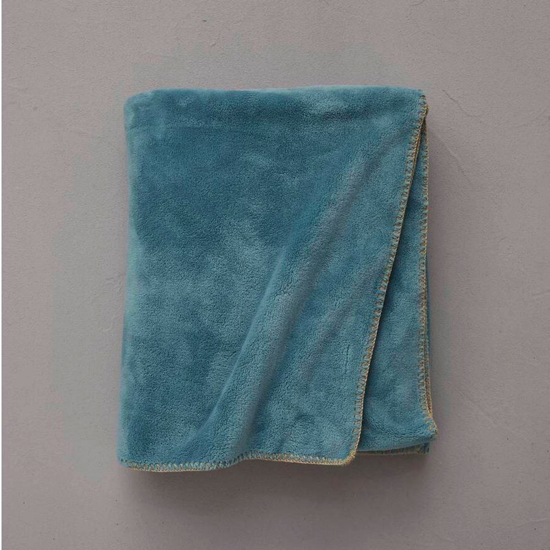 Plaid Bien au chaud 150x175 - Bleu Céladon - Sylvie Thiriez