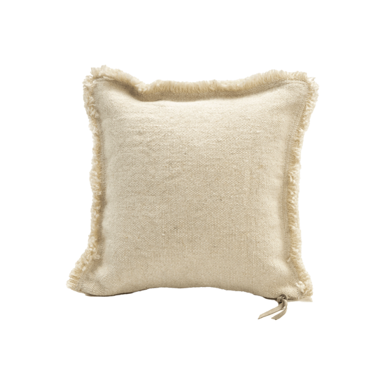 Coussin jute naturelle frangée - 35x35 - Naturel