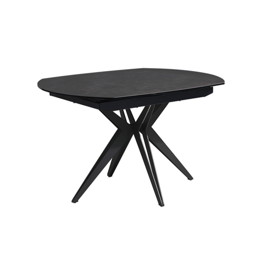 Table ovale Nenuphar 130/190 + 2 allonges - Gris moucheté