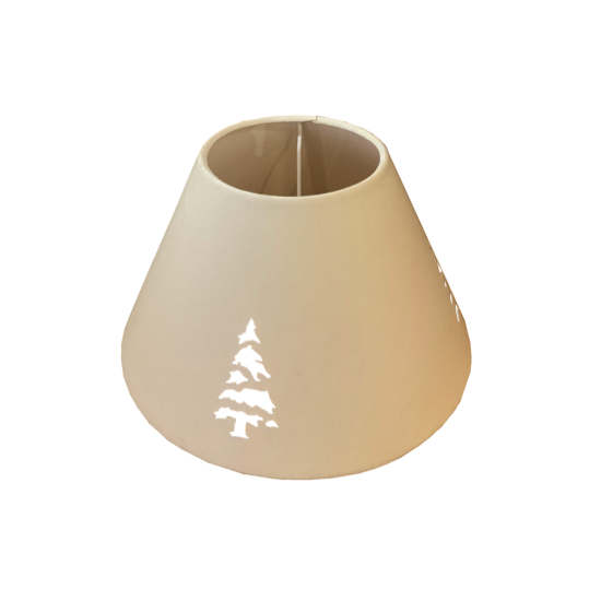 Abat jour crème perforé sapins 1051CP 