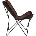 Fauteuil Butterfly cuir marron- Kare Design