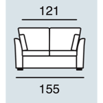 Canapé Modele E petit 2 Places 155 cm - Tissu Bjorn