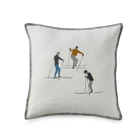 Housse de coussin polaire brodé Snow - Sylvie Thiriez