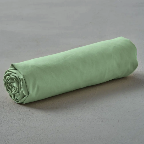 Drap housse coton uni Vert Romarin - Sylvie Thiriez