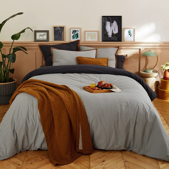 Housse de couette fantaisie rayé Double Jeu - Sylvie Thiriez