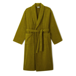 Peignoir mixte ponge unie Vert Olive - Sylvie Thiriez