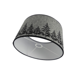 Abat-jour Ø30 cm à poser - Feutre beige/Sapins noirs