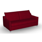 Canapé Nokto convertible 140-Camino rosso-Ruban noir-Pied brossé
