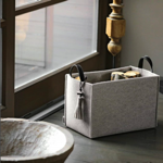 Corbeille rectangulaire feutre de laine naturelle - Catia Luca