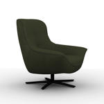 Fauteuil Rico King - Cuir Montana Olive ruban ton sur ton/Pieds métal étoile noir
